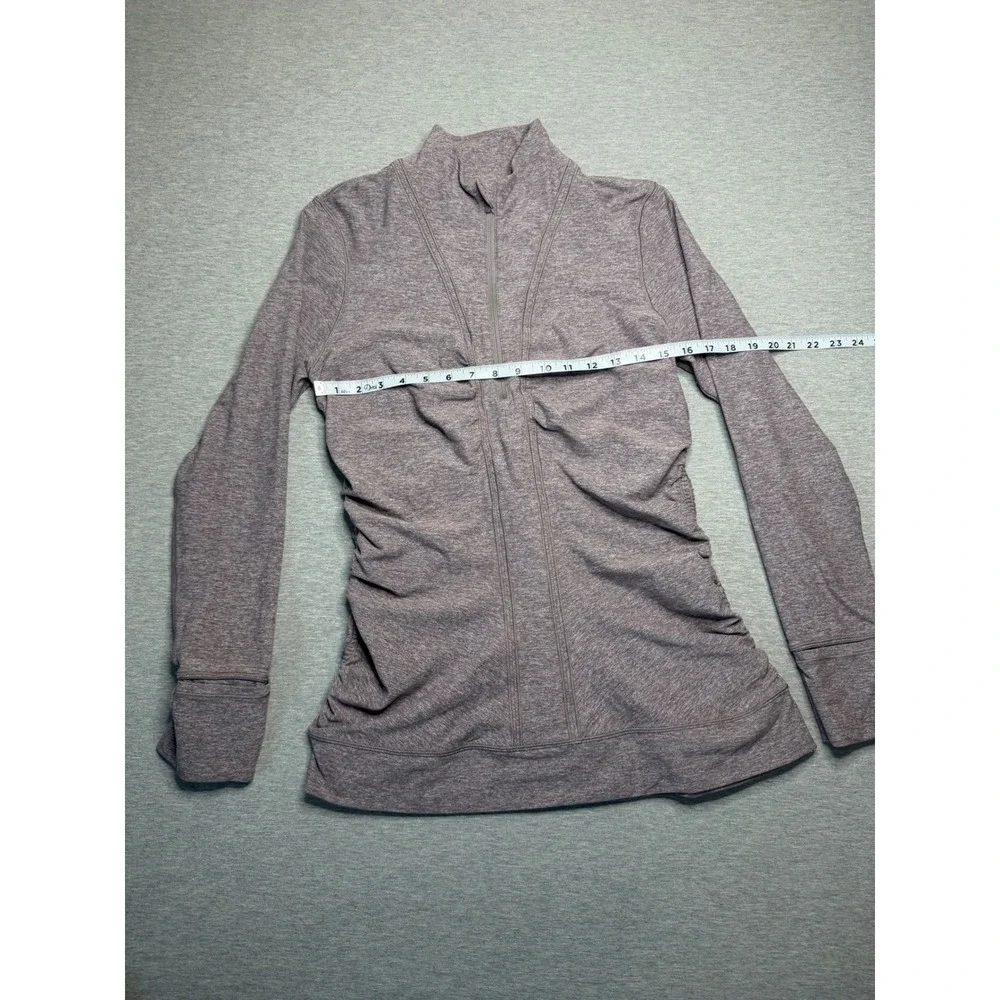 Lululemon Heathered Lunar Rock Ruched back & side cypress kiss 1/2 Zip Jacket 12